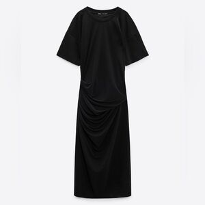 Zara black short sleeve asymmetrical design size small
